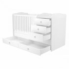 Timba Félix 5 Fiókos maxi kombi gyermekágy - Fehér