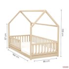 Timba Montessori Házikós gyermekágy 80x160cm - fehér