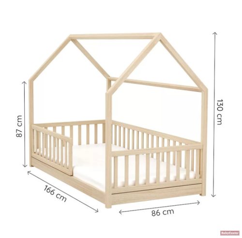 Timba Montessori Házikós gyermekágy 80x160cm - natúr