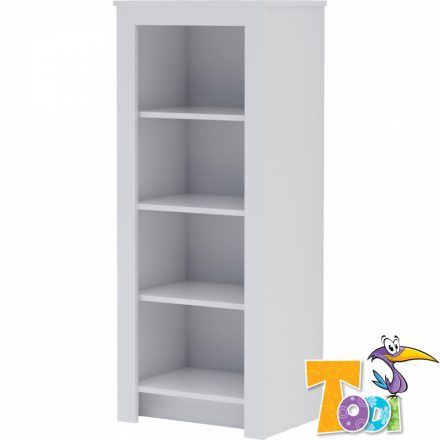 Todi White Bunny keskeny nyitott polcos szekrény /140 cm magas/