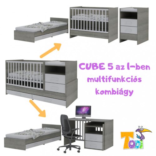 Todi Cube2 multikombi babaágy 5az1-ben - UTOLSÓ DARABOK