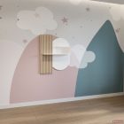 Todi Misty Fehér falipolc dekorpanellel