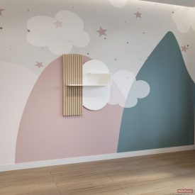 Todi Misty Fehér falipolc dekorpanellel