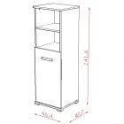 Todi Teddy keskeny 1 ajtós szekrény (140cm magas)