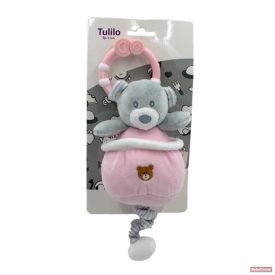 Tulilo plüss zenélő maci rózsa - 13cm