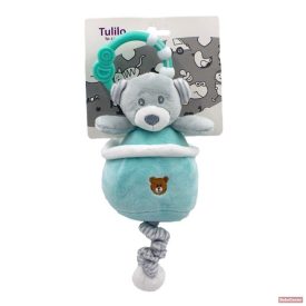 Tulilo plüss zenélő maci kék - 13cm