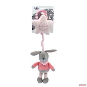 Tulilo plüss zenélő nyuszi rózsa - 38 cm