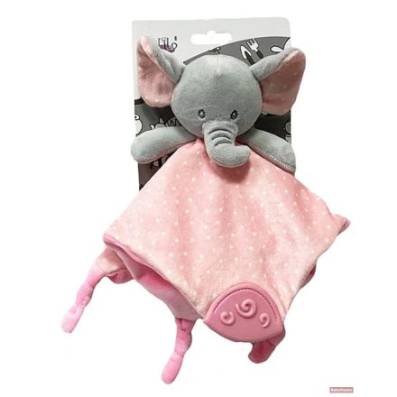 Tulilo plüss rágókás szundikendő elefánt rózsa - 25 cm