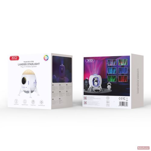 TelForceOne, XO LED űrhajós projektor,éjjeli fény,csillag&galaxis bluetooth hangszóró egyben