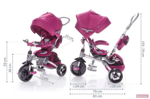 ZOPA Citigo deluxe gyermek tricikli 360°-ban forgatható - Kiwi Green