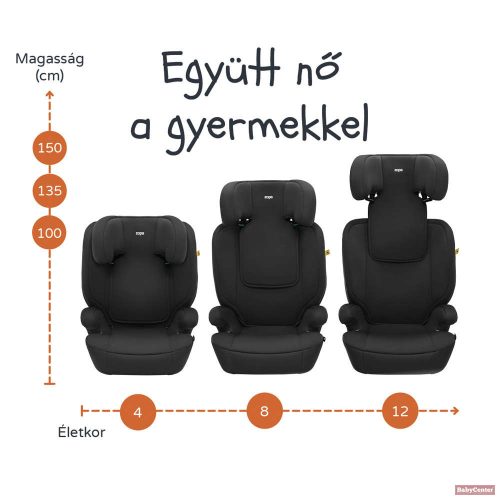 Zopa Beta i-Size 100-150cm isofix - szürke