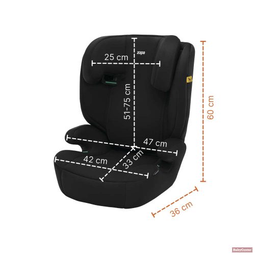 Zopa Beta i-Size 100-150cm isofix - szürke